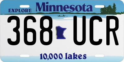 MN license plate 368UCR