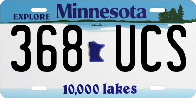 MN license plate 368UCS