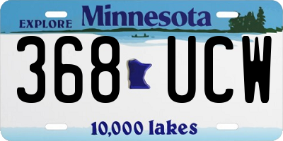 MN license plate 368UCW