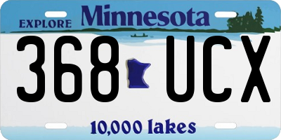 MN license plate 368UCX