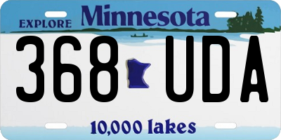 MN license plate 368UDA