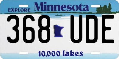 MN license plate 368UDE