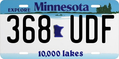 MN license plate 368UDF