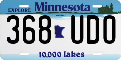 MN license plate 368UDO