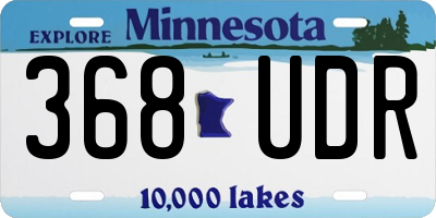 MN license plate 368UDR