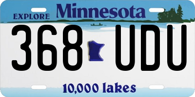 MN license plate 368UDU