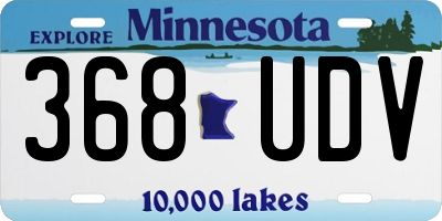 MN license plate 368UDV