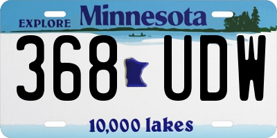 MN license plate 368UDW