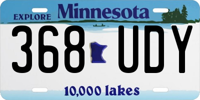 MN license plate 368UDY