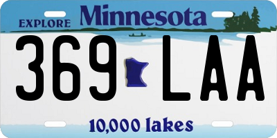 MN license plate 369LAA