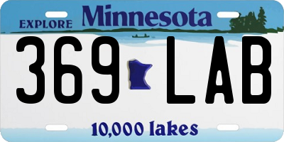 MN license plate 369LAB