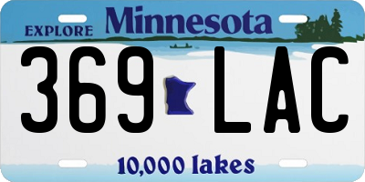 MN license plate 369LAC