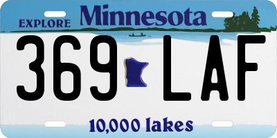 MN license plate 369LAF