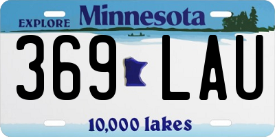 MN license plate 369LAU