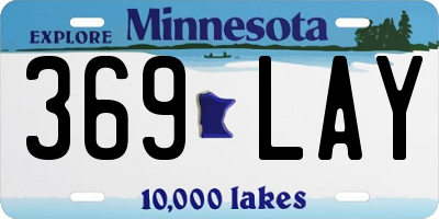 MN license plate 369LAY