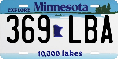 MN license plate 369LBA