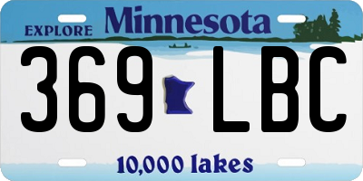 MN license plate 369LBC