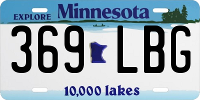 MN license plate 369LBG