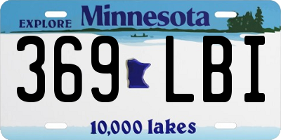 MN license plate 369LBI
