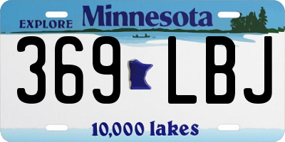 MN license plate 369LBJ