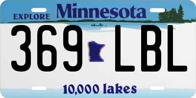 MN license plate 369LBL