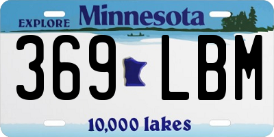 MN license plate 369LBM