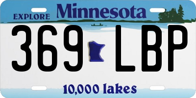 MN license plate 369LBP