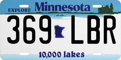 MN license plate 369LBR