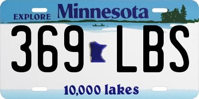 MN license plate 369LBS