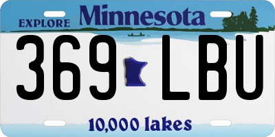 MN license plate 369LBU