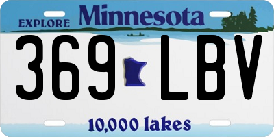 MN license plate 369LBV