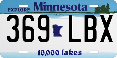 MN license plate 369LBX