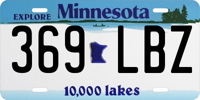 MN license plate 369LBZ