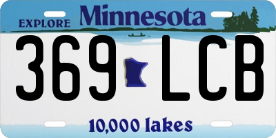 MN license plate 369LCB