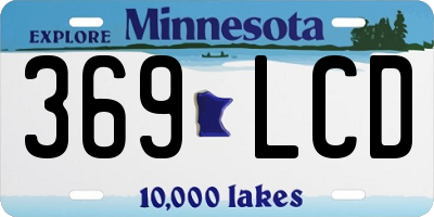 MN license plate 369LCD