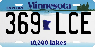 MN license plate 369LCE