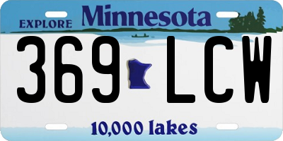 MN license plate 369LCW