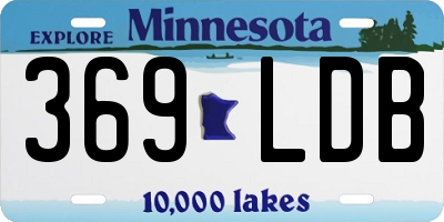 MN license plate 369LDB