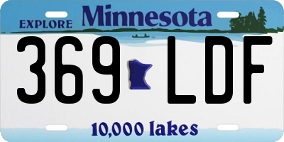 MN license plate 369LDF