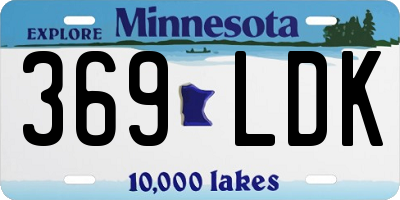 MN license plate 369LDK