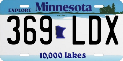 MN license plate 369LDX