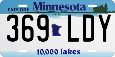 MN license plate 369LDY