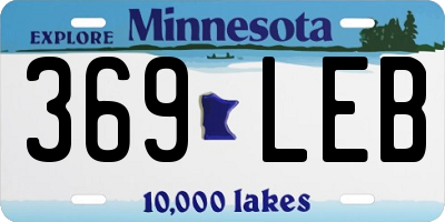 MN license plate 369LEB