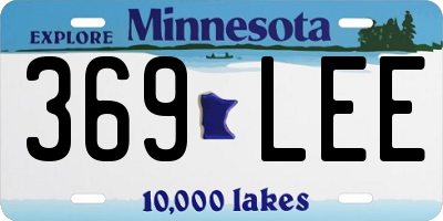 MN license plate 369LEE