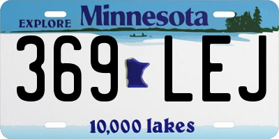 MN license plate 369LEJ