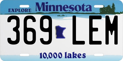 MN license plate 369LEM