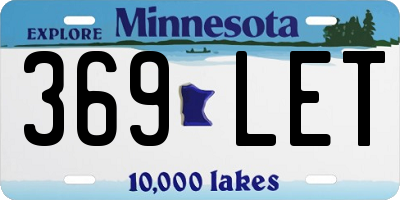 MN license plate 369LET