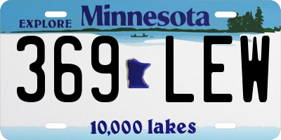 MN license plate 369LEW