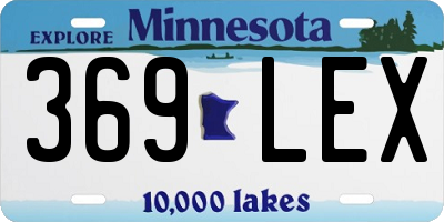 MN license plate 369LEX