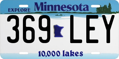 MN license plate 369LEY